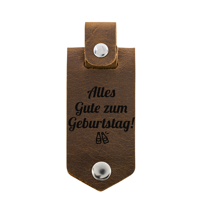 Personalisierter Schlüsselanhänger aus echtem Leder mit Fotohalter