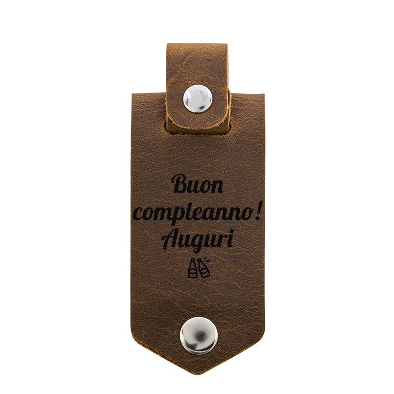 Portachiavi personalizzato Portafoto in Vera Pelle