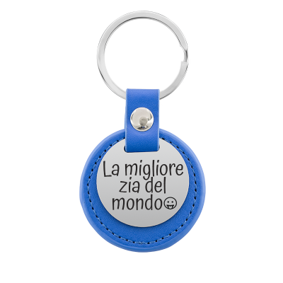 Portachiavi Cerchio Inciso Personalizzato in Pelle