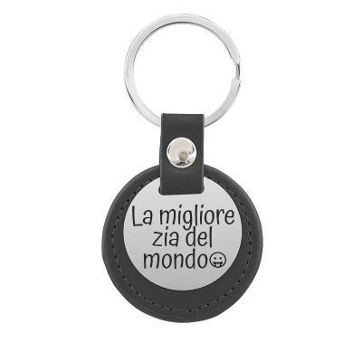 Portachiavi Cerchio Inciso Personalizzato in Pelle