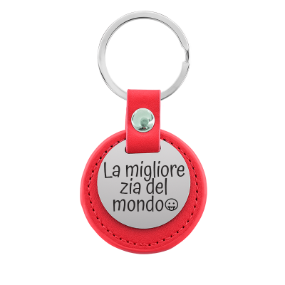 Portachiavi Cerchio Inciso Personalizzato in Pelle