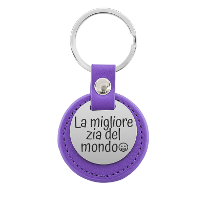 Portachiavi Cerchio Inciso Personalizzato in Pelle