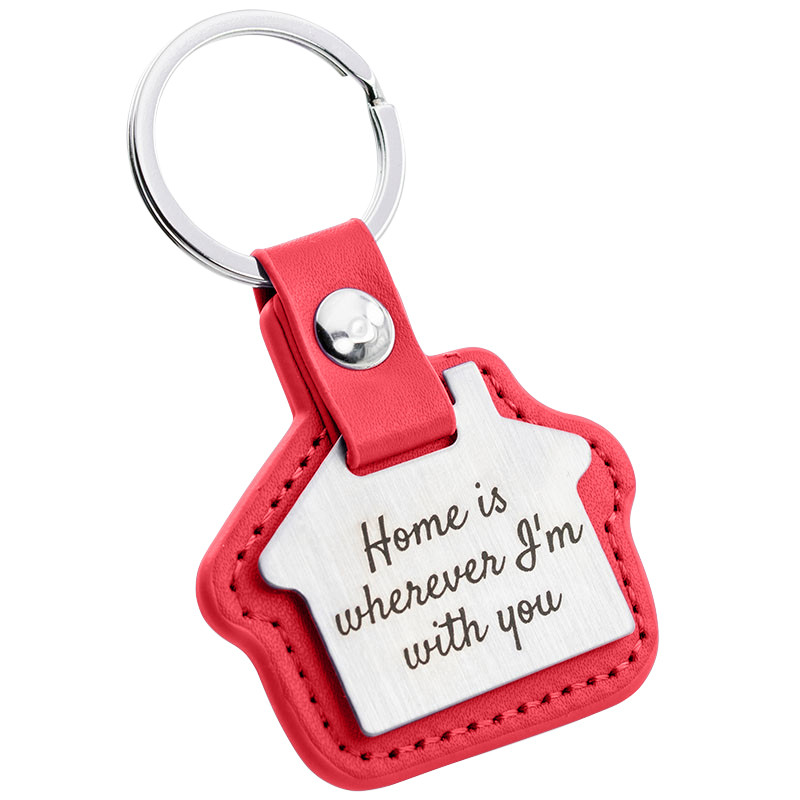 Portachiavi Casa Inciso Personalizzato in Pelle