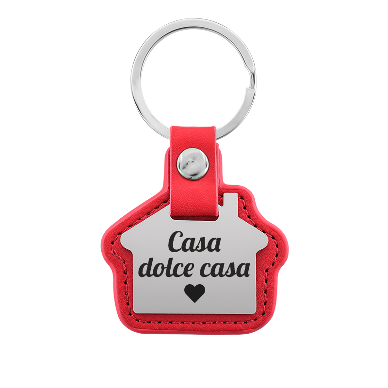 Portachiavi Casa Inciso Personalizzato in Pelle