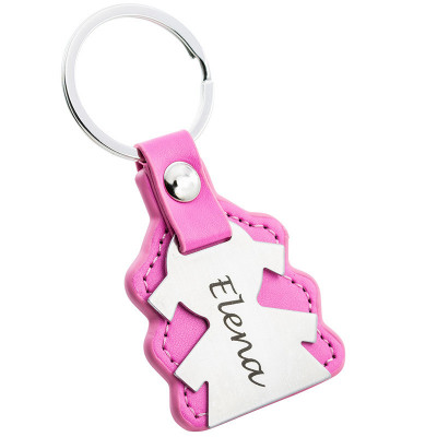 Portachiavi Bambina Inciso Personalizzato in Pelle