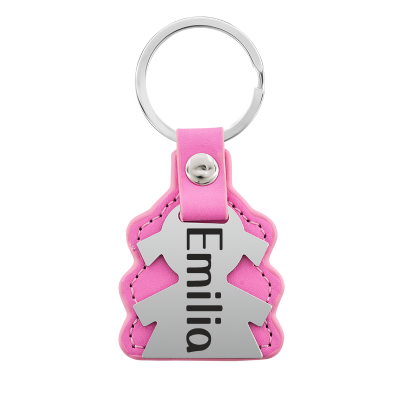 Portachiavi Bambina Inciso Personalizzato in Pelle