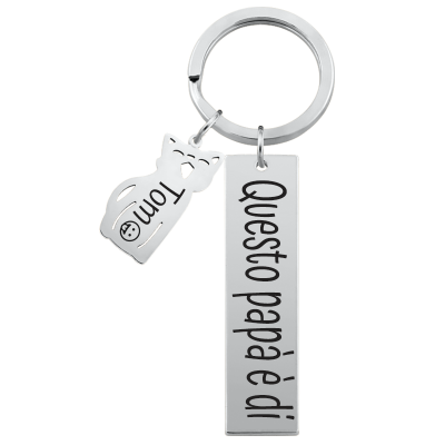 Portachiavi Personalizzato Rettangolare Inciso...