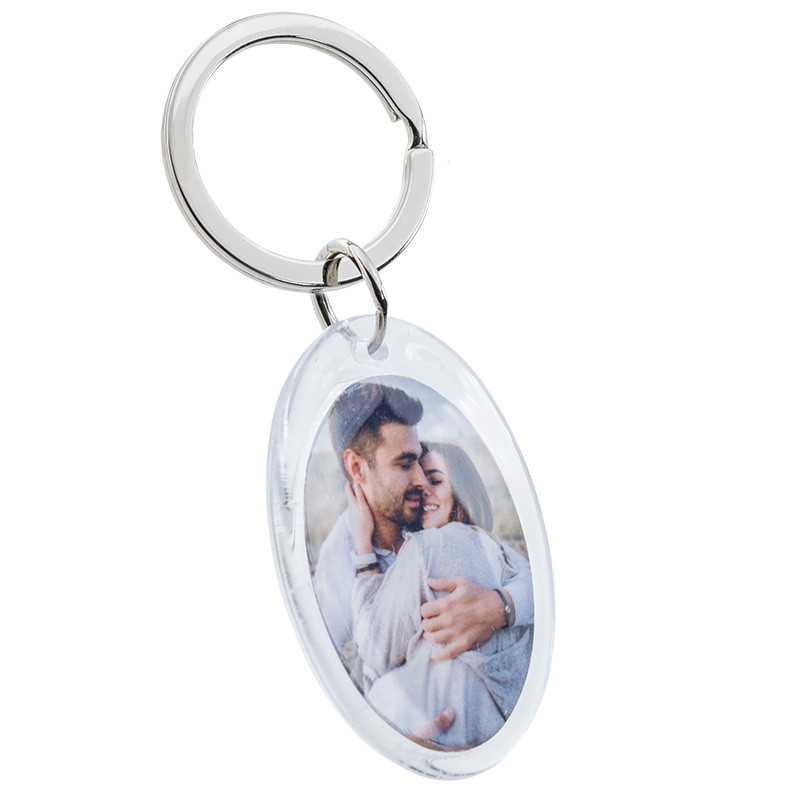 Portachiavi Personalizzato con Foto in Acrilico  - Ovale