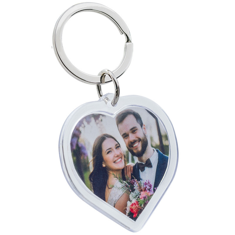 Portachiavi Personalizzato Fotografico in Acrilico - Cuore