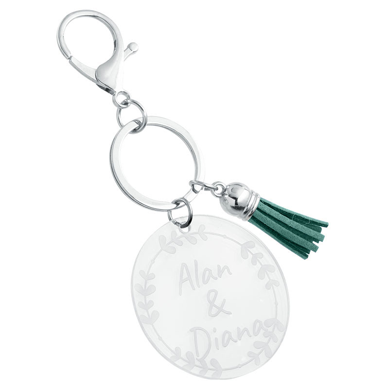 Portachiavi Personalizzato in Acrilico con Nappa - Design Elegante