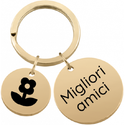 Portachiavi con 2 Rotondi Personalizzati Incisi