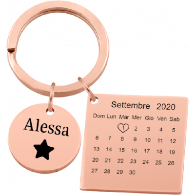 Portachiavi Personalizzato con un Cerchio e un...