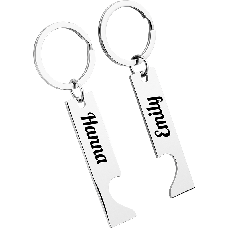 Portachiavi Personalizzato Cuore Inciso per Coppia