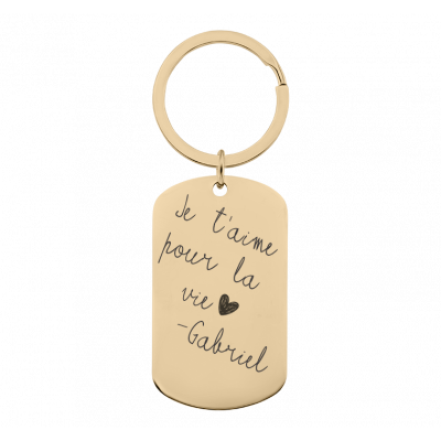 Porte-clés Plaque Militaire Gravé Personnalisé avec écriture Manuscrite