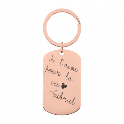 Porte-clés Plaque Militaire Gravé Personnalisé avec écriture Manuscrite