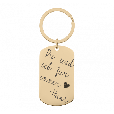 Personalisierter Schlüsselanhänger mit Handschrift und Gravur Military Tag