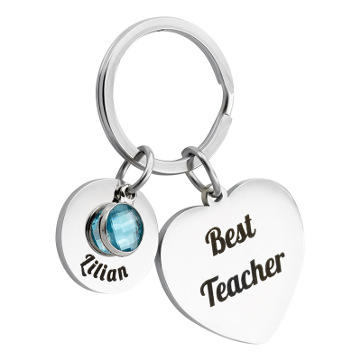 Portachiavi Cuore Inciso Personalizzato con 1...