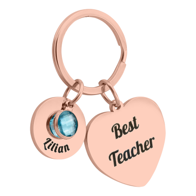 Portachiavi Cuore Inciso Personalizzato con 1...