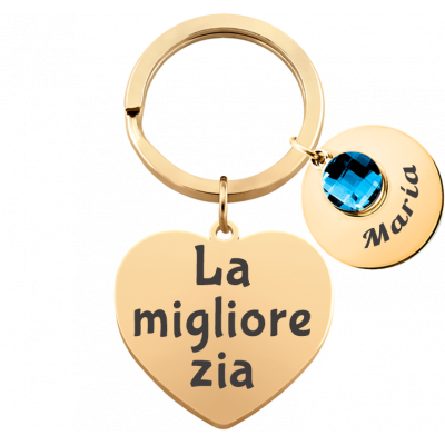 Portachiavi Cuore Inciso Personalizzato con 1...