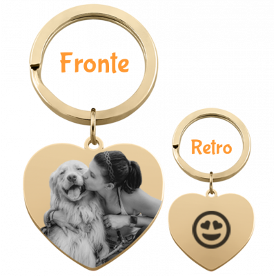 Portachiavi Personalizzato a Forma di Cuore con...