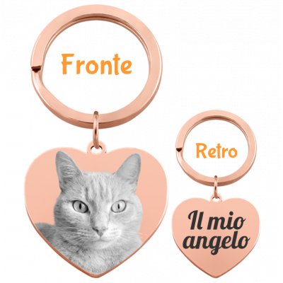 Portachiavi Personalizzato a Forma di Cuore con...
