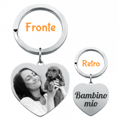 Portachiavi Personalizzato a Forma di Cuore con...
