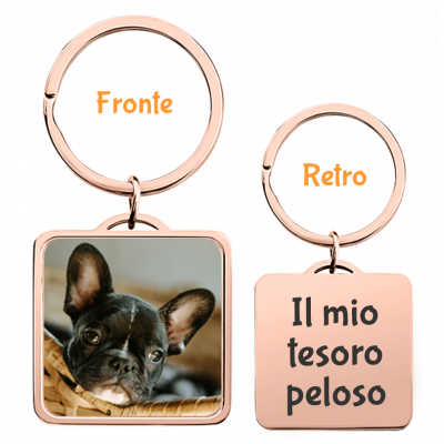 Portachiavi Quadrato di Lusso Personalizzato...