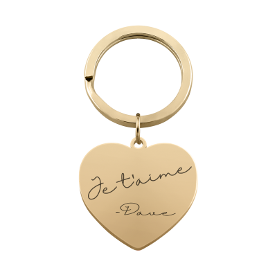 Porte-clés Cœur Texte Manuscrit Gravé Personnalisé Porte-clés Cœur Texte Manuscrit Gravé Personnalisé