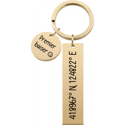 Porte-clés Gravés Personnalisés avec Coordonnées