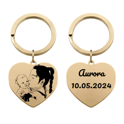 Portachiavi a Forma di Cuore da Immagine a Disegno