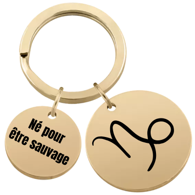 Porte-clés Rond Personnalisé avec Signe du... Porte-clés Rond Personnalisé avec Signe du...