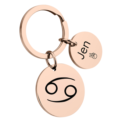 Portachiavi Circolare Personalizzato con Segno... Portachiavi Circolare Personalizzato con Segno...