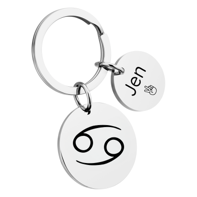 Portachiavi Circolare Personalizzato con Segno... Portachiavi Circolare Personalizzato con Segno...
