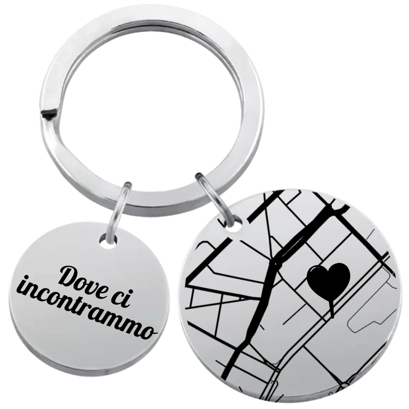 Portachiavi Personalizzato con Mappa Geografica