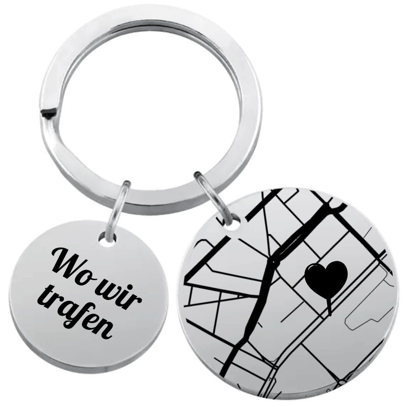 Personalisierter Schlüsselanhänger mit Geokarte