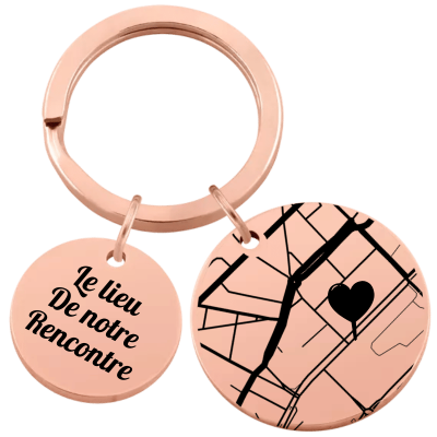 Porte-clés carte Géo Personnalisé Porte-clés carte Géo Personnalisé