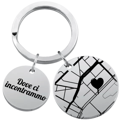Portachiavi Personalizzato con Mappa Geografica Portachiavi Personalizzato con Mappa Geografica
