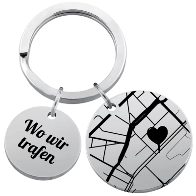 Personalisierter Schlüsselanhänger mit Geokarte