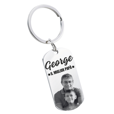 Portachiavi personalizzato con foto incisa -... Portachiavi personalizzato con foto incisa -...