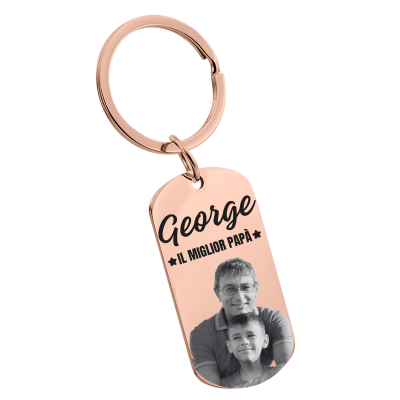 Portachiavi personalizzato con foto incisa -... Portachiavi personalizzato con foto incisa -...