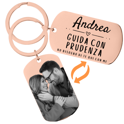 Portachiavi personalizzato inciso ''Guida...