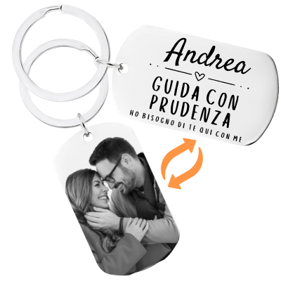 Portachiavi personalizzato inciso ''Guida...
