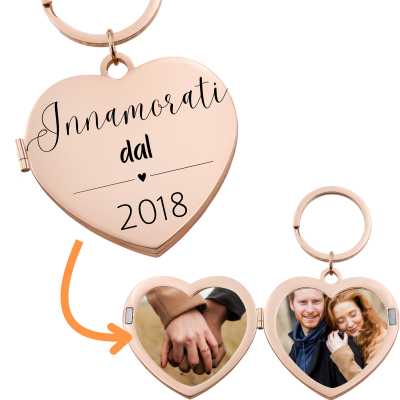 Portachiavi Personalizzato per Coppia con Foto...