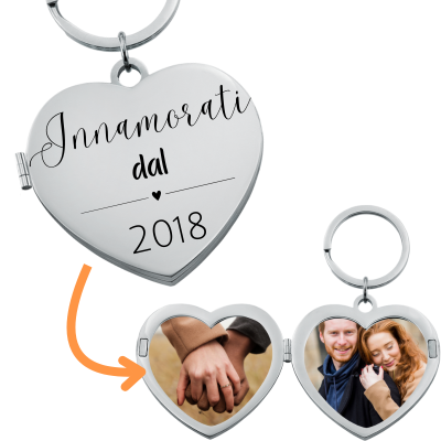 Portachiavi Personalizzato per Coppia con Foto...