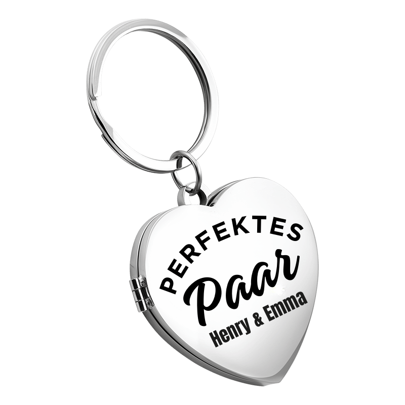 Personalisierter Schlüsselanhänger mit Herz für Paare - Perfect Match